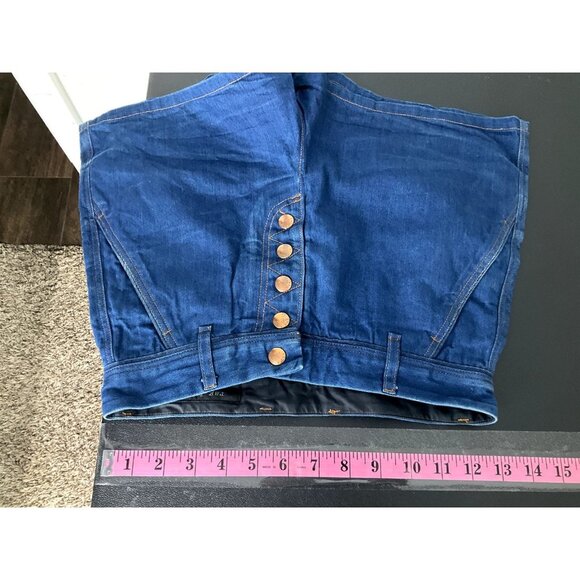 Rag & Bone Shorts Women 0 Blue 100% Cotton Front Buttons Pockets High Rise Denim - Picture 6 of 7
